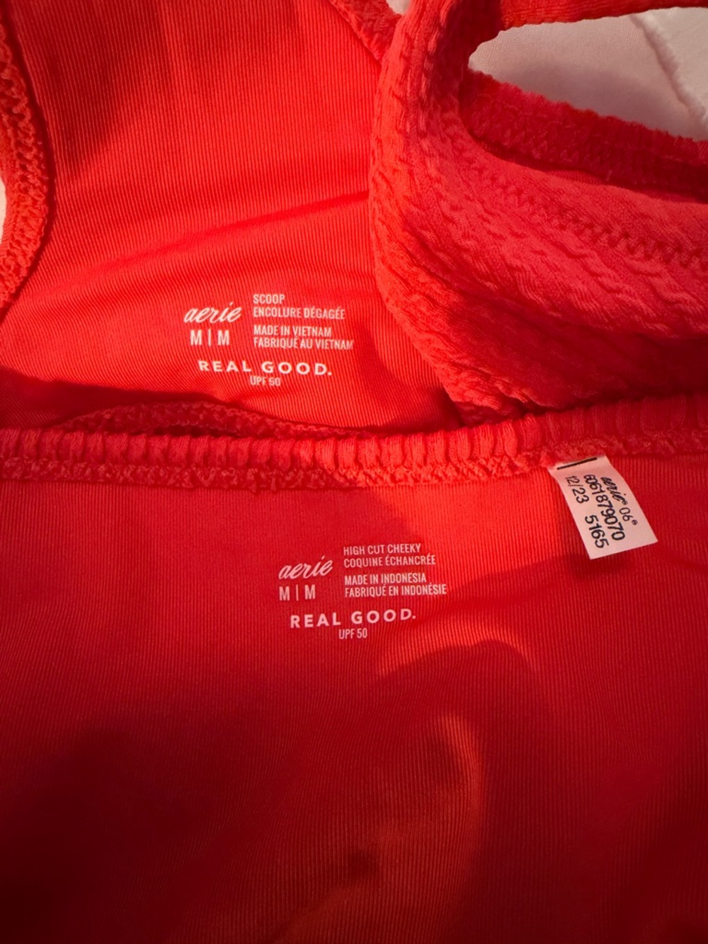 Aerie red/coral bikini set size medium - Picture 2 of 6